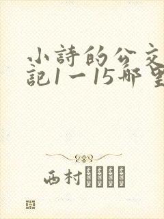 小诗的公交车日记1一15哪里能看