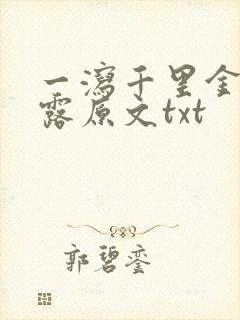 一泻千里金银花露原文txt