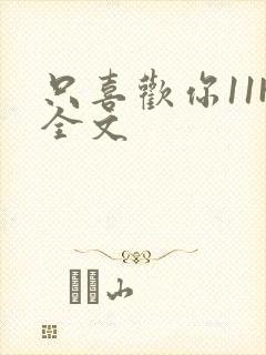 只喜欢你11H全文