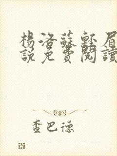 杨洛苏轻眉笔小说免费阅读