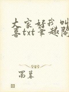 大家好我叫林小喜txt笔趣阁