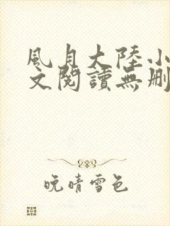 风月大陆小说全文阅读无删减