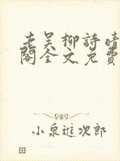老吴柳诗晴笔趣阁全文免费阅读