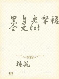 黑月光拿稳小说全文txt