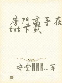 唐门高手在异世txt下载