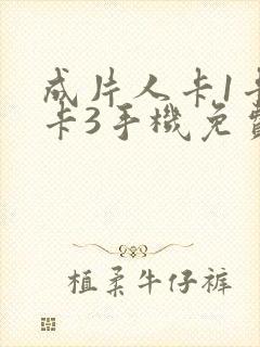 成片人卡1卡2卡3手机免费看