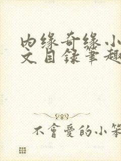 内缘奇缘小说全文目录笔趣阁