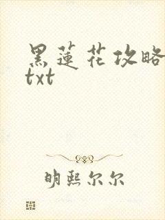 黑莲花攻略手册txt