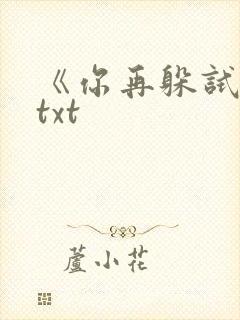 《你再躲试试》txt