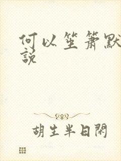 何以笙箫默 小说