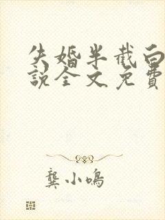 失婚半截白菜小说全文免费阅读