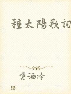 种太阳歌词