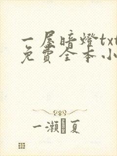 一屋暗灯txt免费全本小说电子书