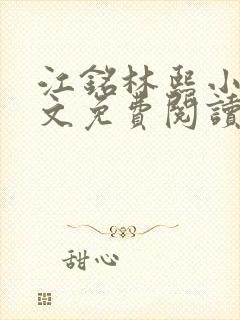 江铭林熙小说全文免费阅读