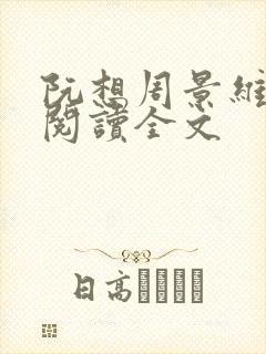 阮想周景维免费阅读全文