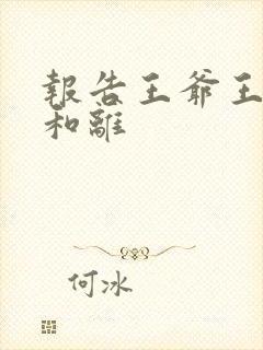 报告王爷王妃要和离