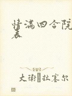 情满四合院演员表