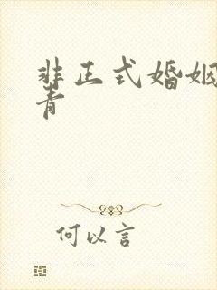 非正式婚姻雾里青