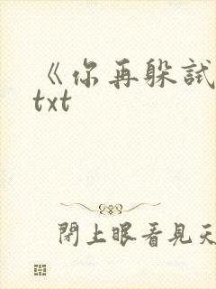 《你再躲试试》txt