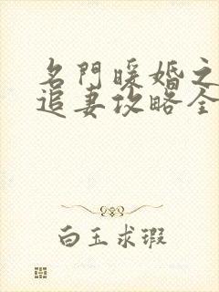 名门暖婚之权爷追妻攻略全文免费阅读