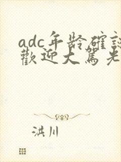 adc年龄确认欢迎大驾光临小说