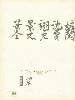 萧景翊沈婉小说全文免费阅读