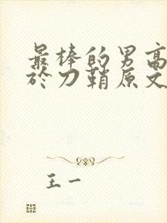 最棒的男高中生于刀鞘原文阅读