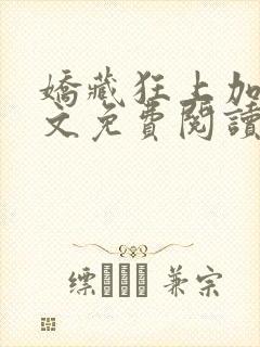 娇藏狂上加狂全文免费阅读笔趣阁