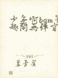 少年啊bgm笔趣阁无弹窗免费