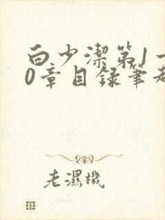 白少洁第1一40章目录笔趣阁