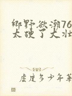 乡野欲潮76章太硬了大壮下载