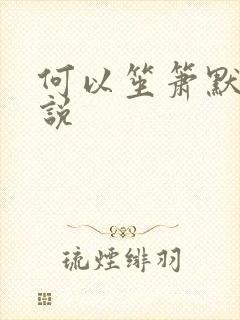 何以笙箫默 小说