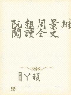 阮想周景维免费阅读全文