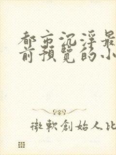 都市沉浮最快超前预览的小说3030