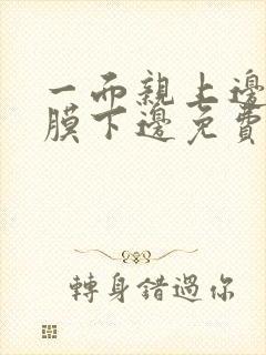 一面亲上边一面膜下边免费阅读