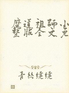 魔道祖师小说完整版全文免费阅读