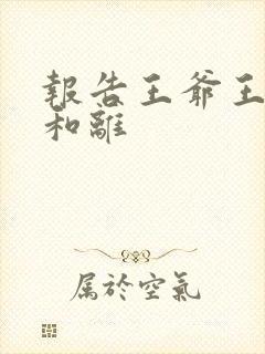 报告王爷王妃要和离