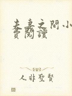 夫妻之间小说免费阅读