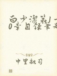 白少洁第1一40章目录笔趣阁