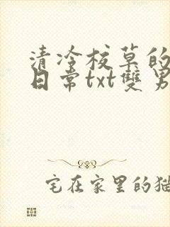 清冷校草的抹布日常txt双男主