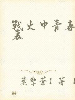 战火中青春演员表