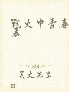 战火中青春演员表