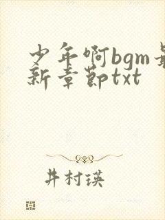 少年啊bgm最新章节txt