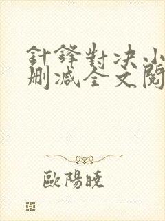 针锋对决小说未删减全文阅读