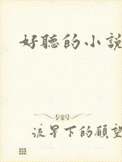 好听的小说名字