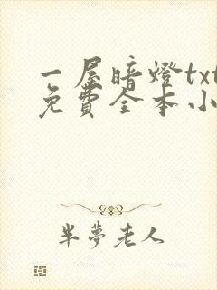 一屋暗灯txt免费全本小说电子书