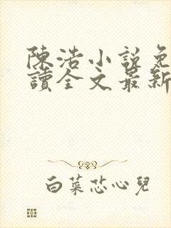 陈浩小说免费阅读全文最新