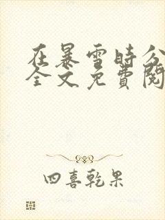 在暴雪时分小说全文免费阅读