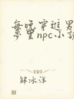 每晚穿进男神的梦里npc小说