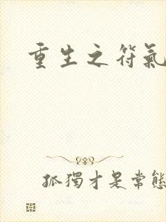 重生之符气冲天